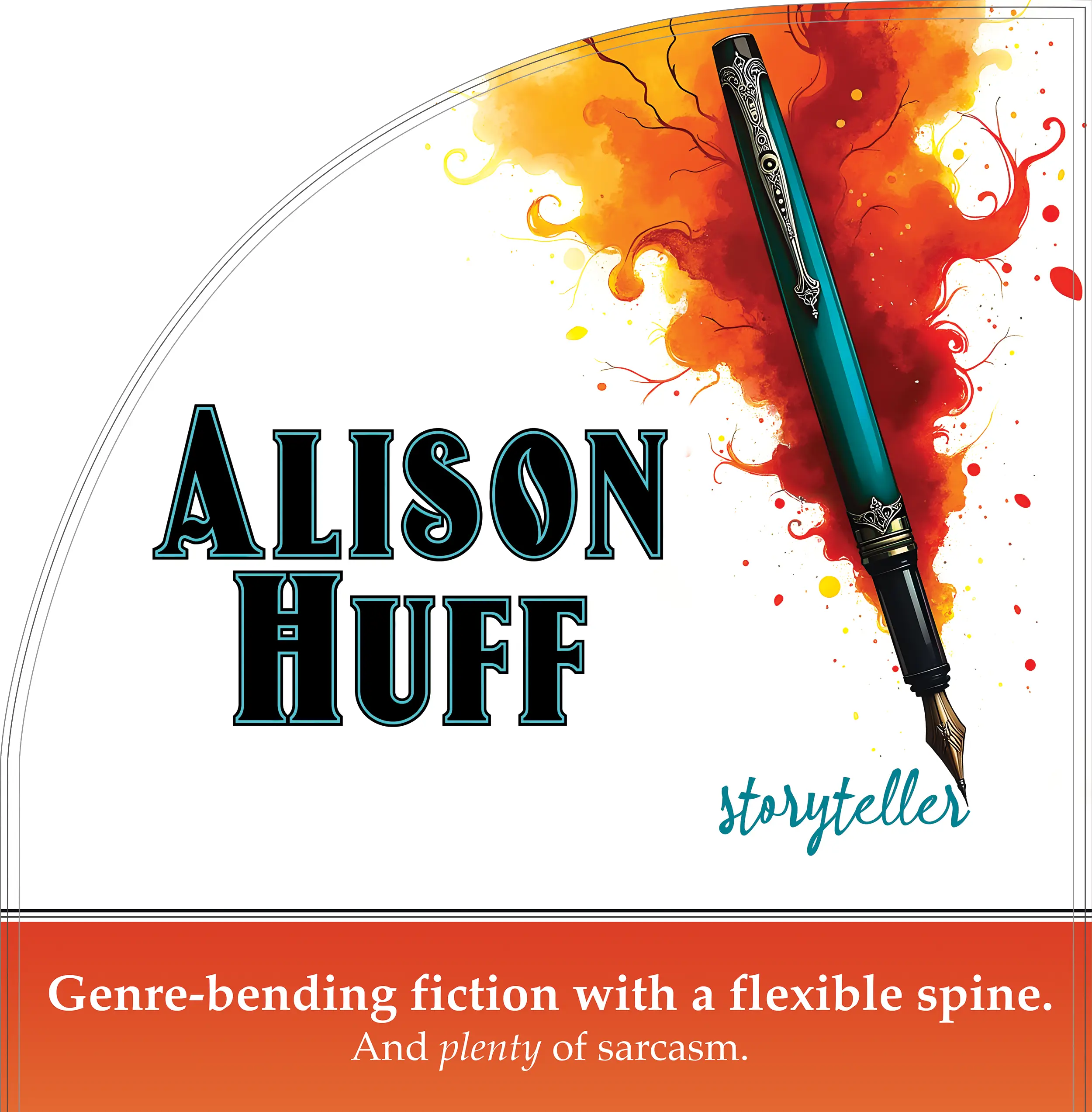 illustration of a pen writing the word, 
